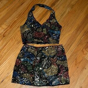 Forever 21 Sequin Skirt Set